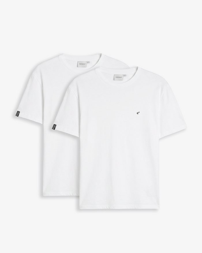 The Forever T-shirt 2-Pack in white — set of two crewneck tees with small chest logos