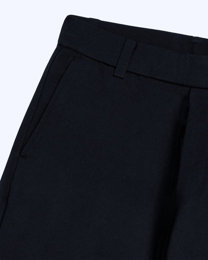 The Proper Pant Classic Straight Fit in navy — close-up of the waistband and side pocket