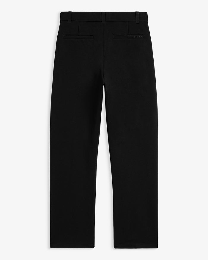 The Proper Pant Relaxed Straight Fit in black — back view showing the pocket details.