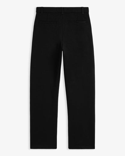 The Proper Pant Relaxed Straight Fit in black — back view showing the pocket details.