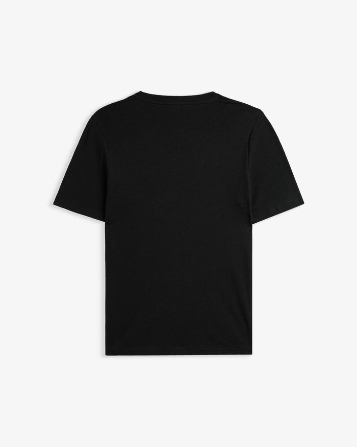 The Sanremo Linen Tee in antrasit — back view showing the clean rib collar