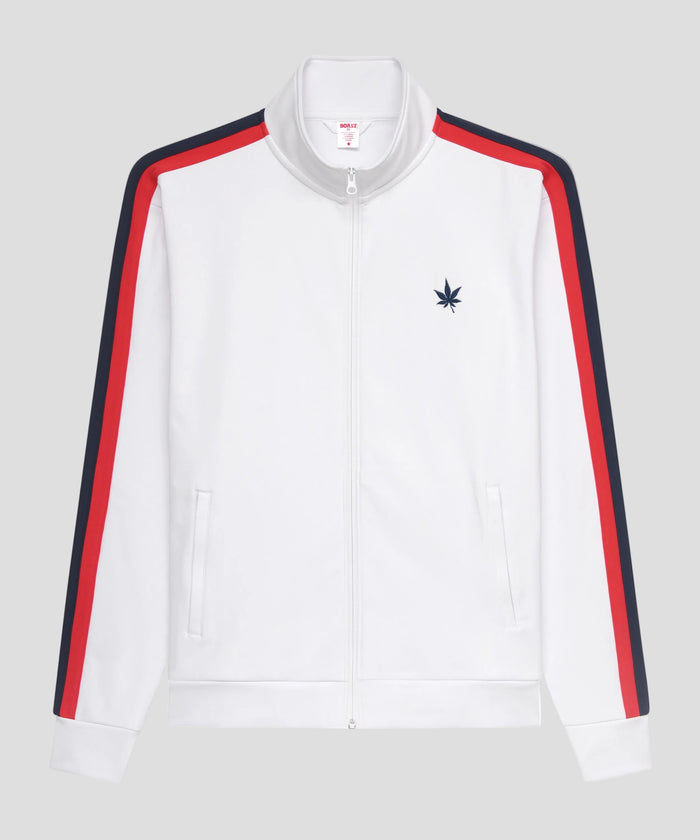 Tipped Warm Up Jacket 2.0 in White Red Navy