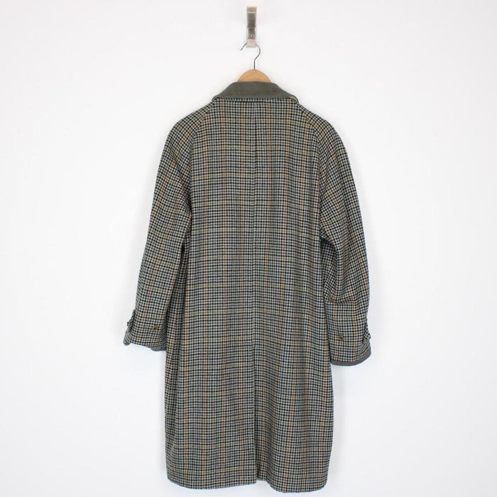 Vintage 80s Burberry Beige and Green Single Breasted Reversible Trench Coat