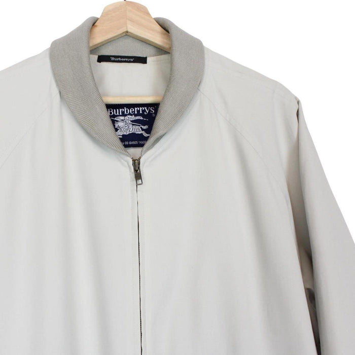 Vintage 90s Burberry Beige Cotton Blend Bomber Jacket