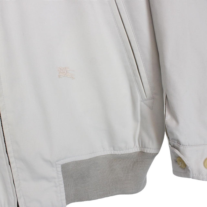 Vintage 90s Burberry Beige Cotton Blend Bomber Jacket