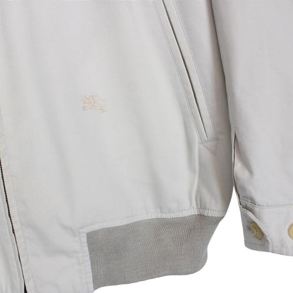 Vintage 90s Burberry Beige Cotton Blend Bomber Jacket