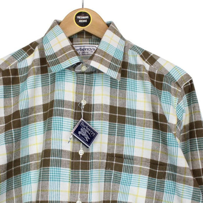 Vintage 90s Burberry Multicoloured Check Long Sleeve Cotton Shirt