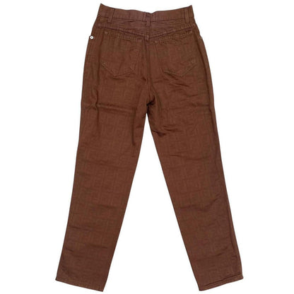 Vintage 90s Fendi Brown Zucca Monogram High Waisted Trousers