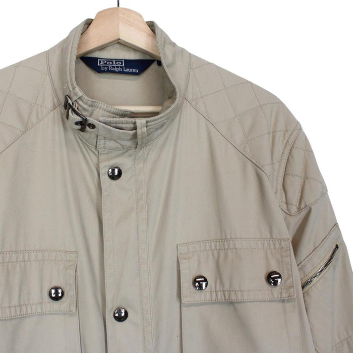 Vintage Polo Ralph Lauren Beige Full Zip Military Multi Pocket Jacket