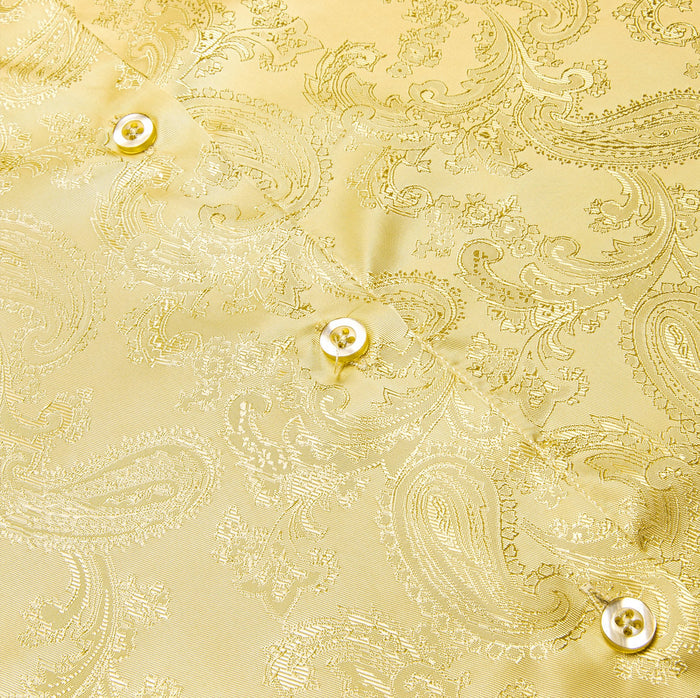 Yellow Golden Paisley Shirt- CY-1035 - SimonVon Shop